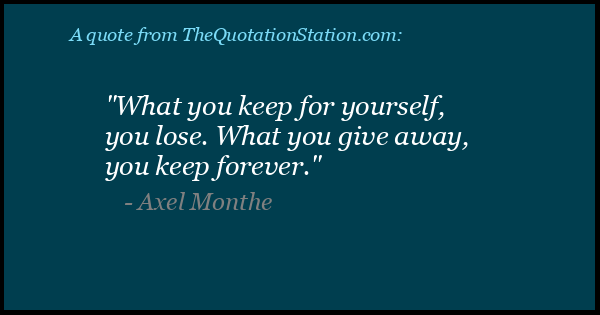 Click to Share this Quote by Axel Monthe on Facebook