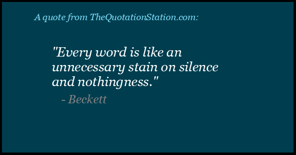 Click to Share this Quote by Beckett on Facebook